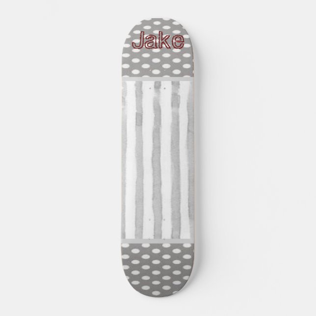 Skateboard Grau White (Vorderseite)