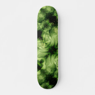 Skateboard Green Abstract Swirl 