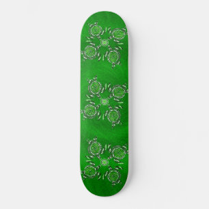 Skateboard Green Turtle Dot Art,