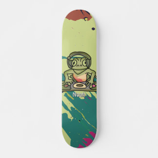 Skateboard Grenouille rétro avec casque | Drôle