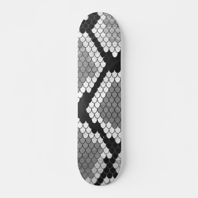 Skateboard Gris de serpent et gris clair (Devant)