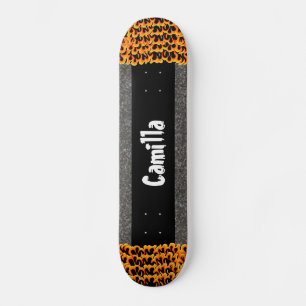 Skateboard Gris Noir Gris Design Nom personnalisé Patinage De