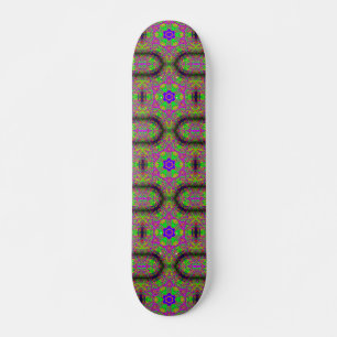 Skateboard groovy hippie-styled flower/stars