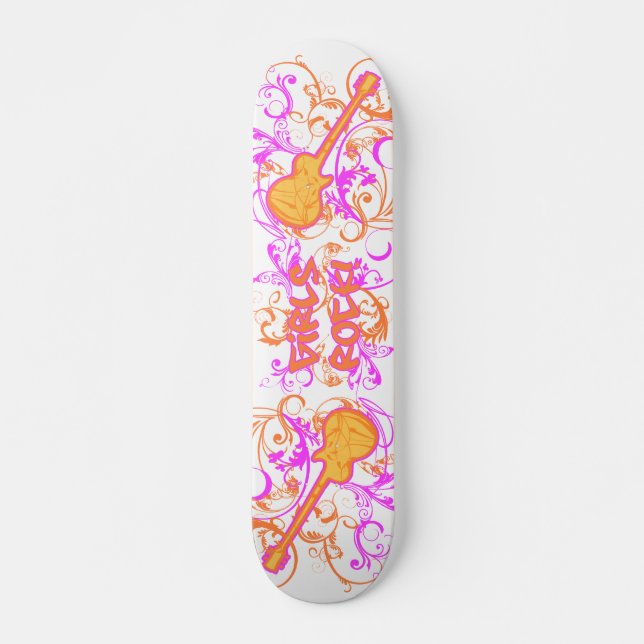 Skateboard Grunge de guitare de roche de filles de KRW (Devant)