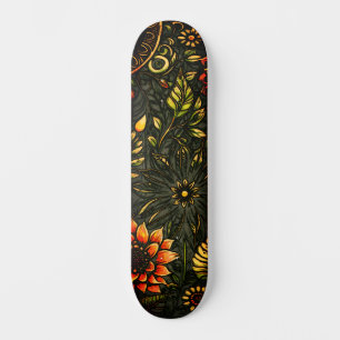 Skateboard Grunge de tournesol inspirée par l'art urbain Abst