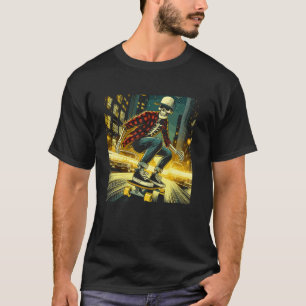 Skateboard Grunge Skelett Punk Rock Skate Kunst T-Shirt