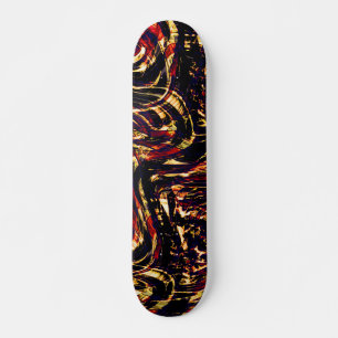 Skateboard Guerre des rubans d'or contre le rouge, dans fond 