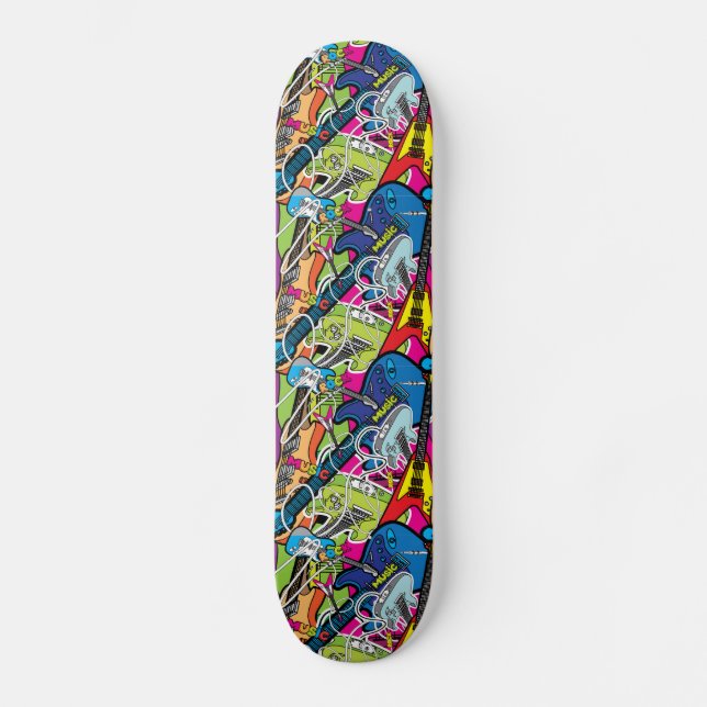 Skateboard Guitare électrique funky (Recto)