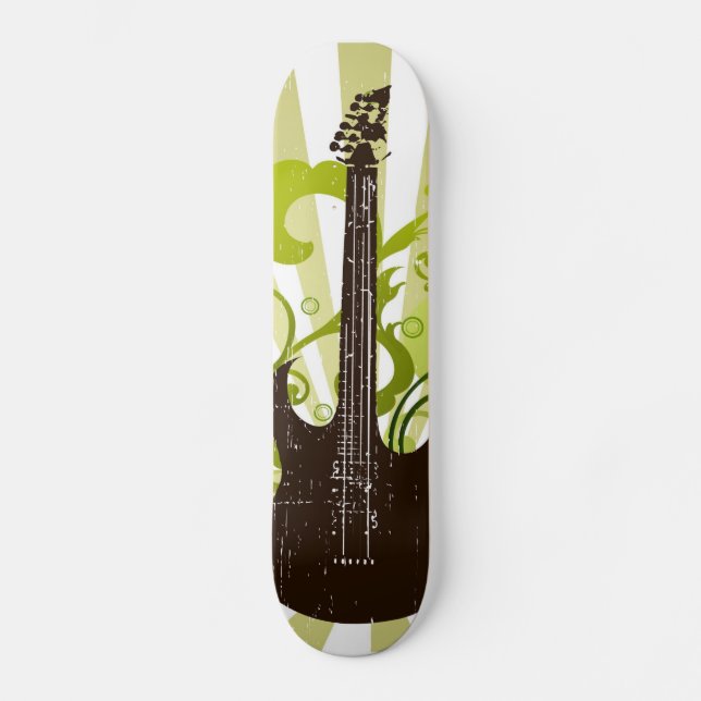 Skateboard Guitare Green Grunge (Recto)