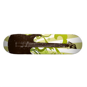 Skateboard Guitare Green Grunge