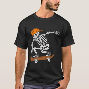 Skateboard Halloween Kostüm Skelett Skateboardin T-Shirt