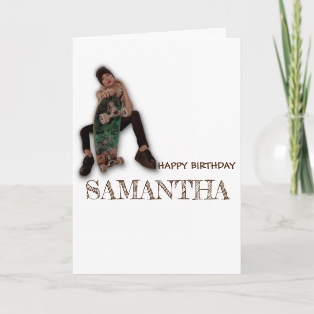 SKATEBOARD HAPPY BIRTHDAY Girl Karte (Vorderseite)