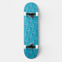 Skateboard Happy Kawaii Baleine Sticker - mignon ami Océan