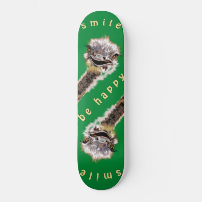 Skateboard Happy Ostrich - Smile (Recto)
