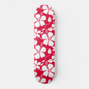 SKATEBOARD HAWAIIAN HULA (HIBISCUS) RED