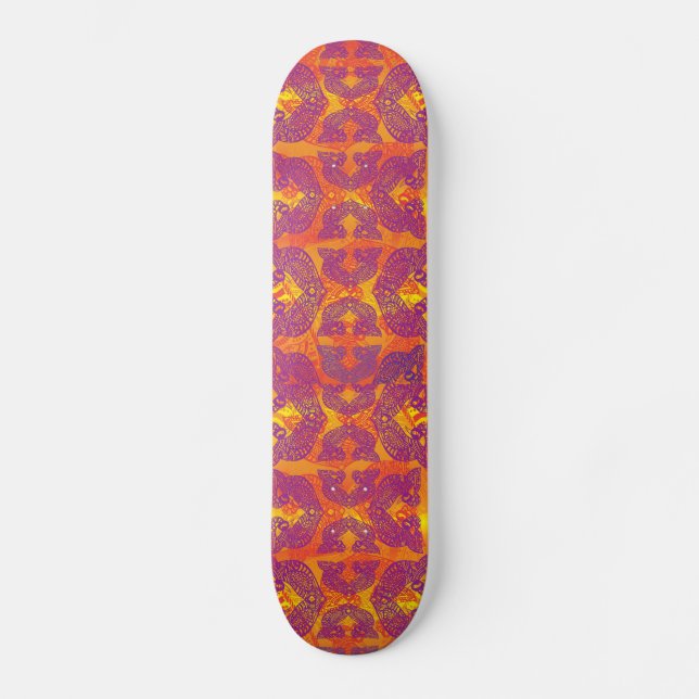 Skateboard Henné d'oiseau de tatouage tribal (Recto)