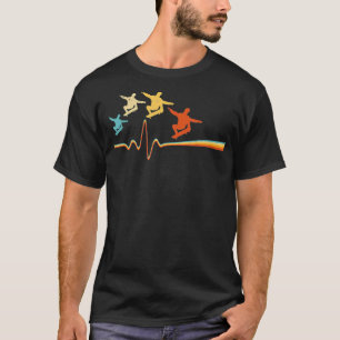 Skateboard Herzschlag Retro Skateboard Skateboard T-Shirt