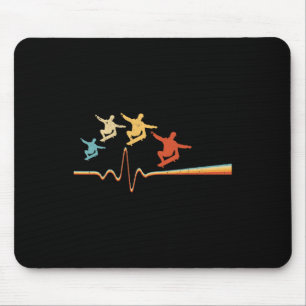 Skateboard Herzschlag Retro Skateboarding Skateboa Mousepad
