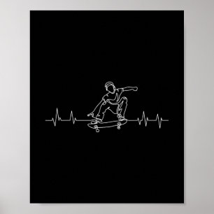 Skateboard Herzschlag Skater Skateboardfahren Kind Poster