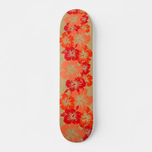 Skateboard Hibiscus épopé Floral hawaïen Aloha Faux Wood