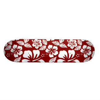 Skateboard Hibiscus rouge foncé