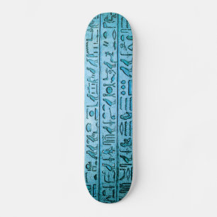 Skateboard Hiéroglyphes égyptiens antiques bleu