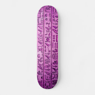 Skateboard Hiéroglyphes égyptiens antiques violets