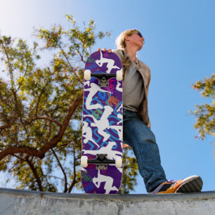 Skateboard HipHop Dance Motif.w D Violet BG