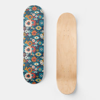 Hippie Florale Avec Yeux Mystiques Blues & Orange