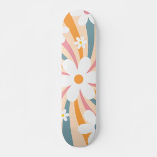 Skateboard Hippie florale Super rétro couleur soleil margueri