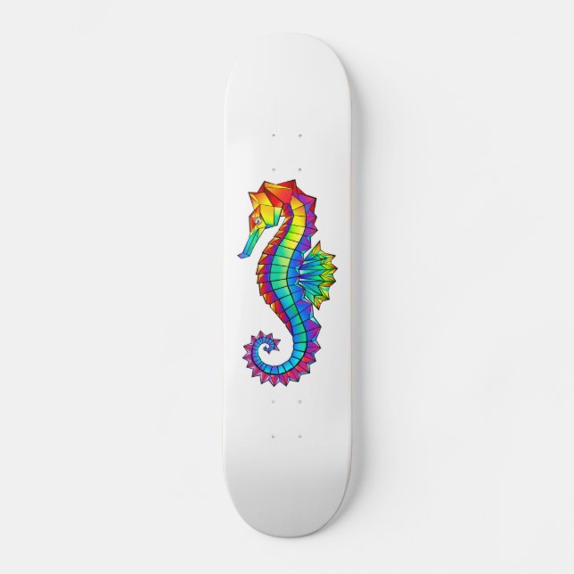 Skateboard Hippocampe polygonal arc-en-ciel (Recto)