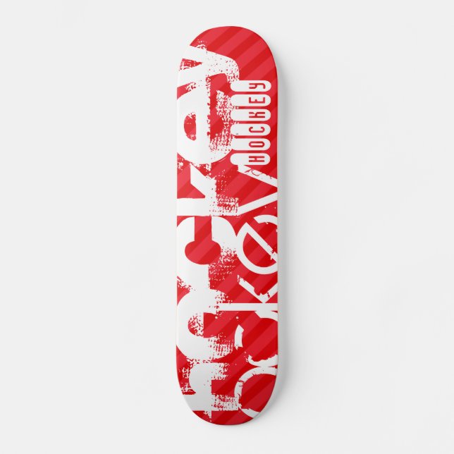 Skateboard Hockey ; Grandes rayures rouges écarlates (Recto)