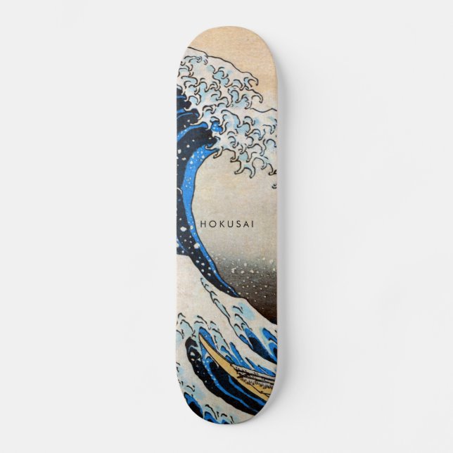 Skateboard Hokusai Original Great Wave Texte Personnalisé (Recto)