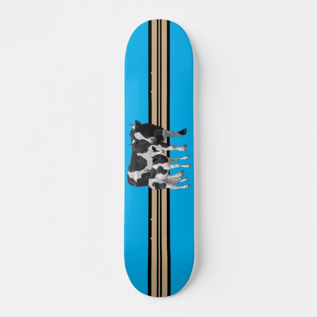 Skateboard Holstein Cow & Cute Calf (Devant)
