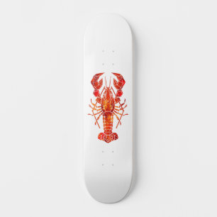 Skateboard Homard polygonal rouge
