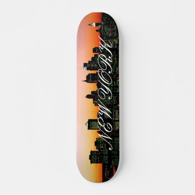 Skateboard Horizon de Manhattan au crépuscule, image de New (Devant)