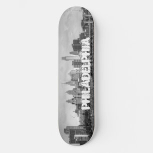 Skateboard Horizon de Philadelphie en noir et blanc