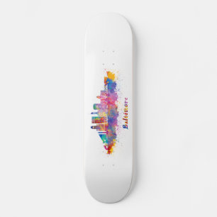 Skateboard horizonte baltimore acuarela