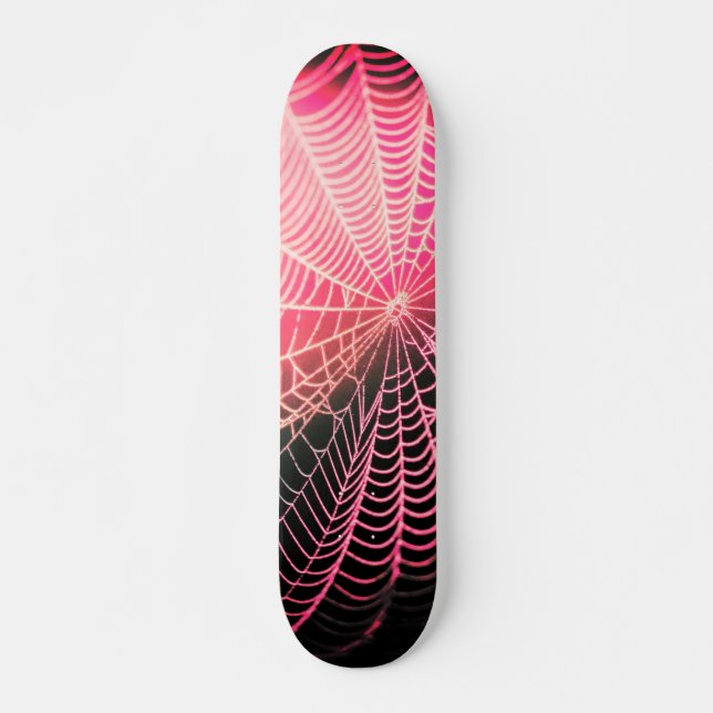 Skateboard Hot rose noir Déplaisant Spider Web Éffrayant (Devant)