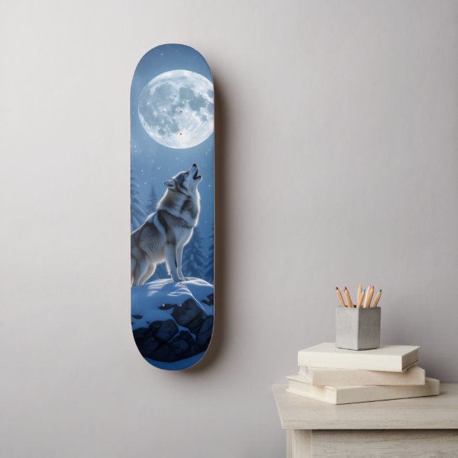 Skateboard Howling Wolf (Art mural)