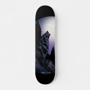 Skateboard Howling Wolf