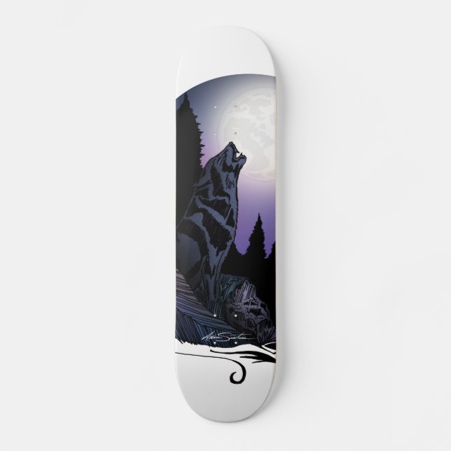 Skateboard Howling Wolf (Recto)