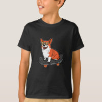 Skateboard Hund Corgi Sonnenbrille Skater Welpe