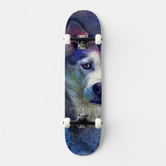 Skateboard, Husky-Hund #skateboard #husky Skateboard (Vorderseite)