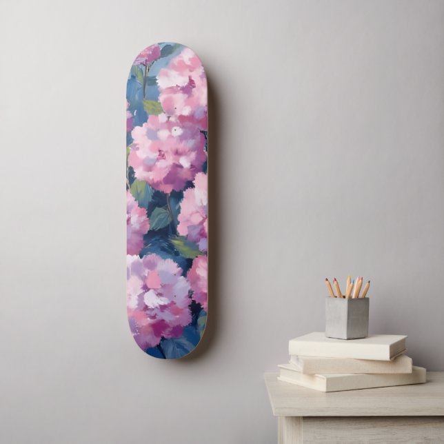 Skateboard Hydrangée rose pâle (Art mural)