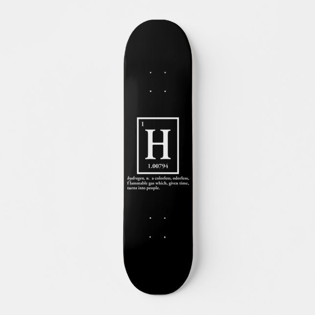 Skateboard hydrogène - un gaz qui se transforme en personnes (Devant)