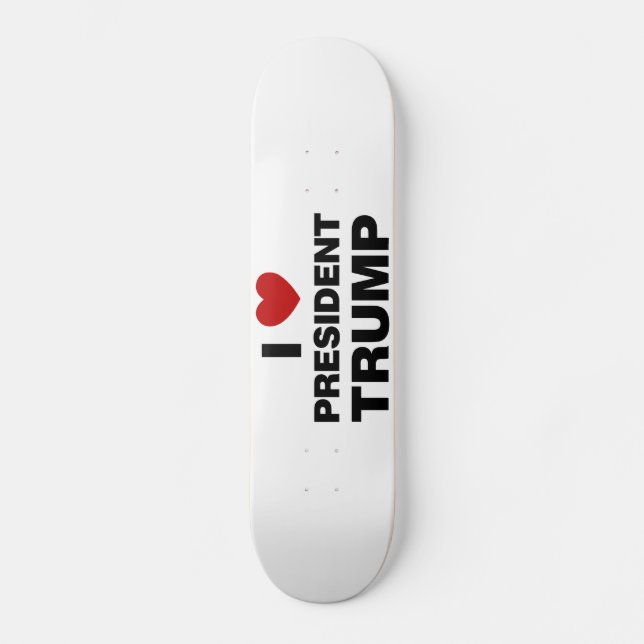 Skateboard I Love Président Trump Heart (Recto)