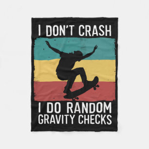 Skateboard Ich stürze nicht Ich mache Random Gravi Fleecedecke
