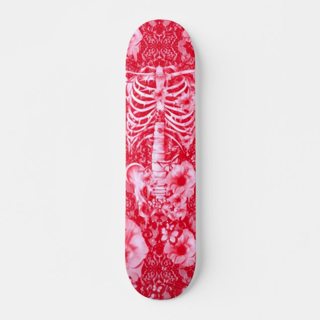 Skateboard Idiopathie squelette de dentelle florale Idiot (Devant)