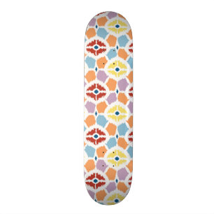 Skateboard Ikat coloré de diamants géométrique
